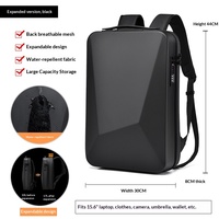 Sac à dos rigide pour homme, étanche, antichoc, grande capacité, sacoche d'ordinateur extensible, bretelles à coussin d'air, idéal pour les trajets quotidiens