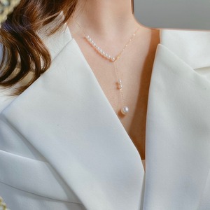 Nouveau collier en or 18 carats de la série Emperor, pendentif d'amour polyvalent, perle ronde de 10-11 mm, parfait pour les trajets quotidiens, cadeau idéal - Product Image 4