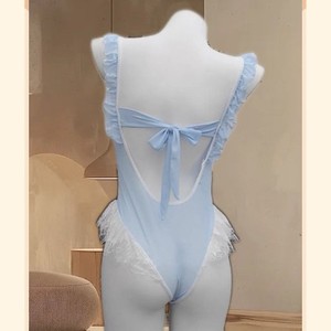 Sweet Pure <b>Lace</b> <b>Bodysuit</b> <b>Blue</b> Sleeveless Women Sleepwear Soft Viscose 8113 - Product Image 2