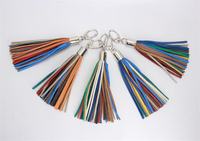 Accessoire de sac à main en cuir, pendentif à pompon, petit breloque porte-clés
