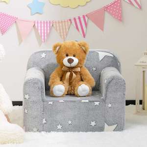 Sturdy High Density Sponge Glow in the Dark Toddler <b>Chair</b> <b>Comfy</b> Foam <b>Kids</b> Couch With Soft Velvet Cover and Portable Handle - Product Image 2