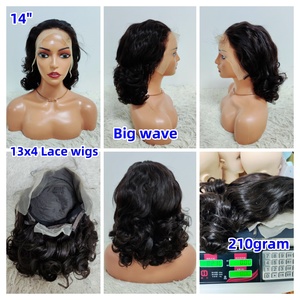 Letsfly Promotion 33$ Perruques Lace Frontal 13x4 Ondulées Bouclées Densité 200% 14 pouces Cheveux Vierges Bruts 100% Cheveux Humains 210 grammes 10A - Product Image 3