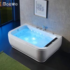 Baignoire bain tourbillon à lumière led, baignoire à massage à l'eau en acrylique, grande chute d'eau, hydrothérapie, spa - Product Image 1