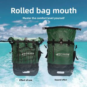 Splicing Coated Backpack Waterproof Portable PVC Sports <b>Storage</b> Pack Equipment Bag Floating Hiking Backpack Sack - Product Image 5