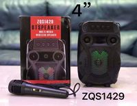 ZQS1429 4 pouces lecteur Audio karaoké Dj Portable haut-parleur Rechargeable boîte de son avec changement de lumière Led