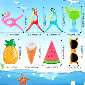 Clips de soporte de toalla de plástico resistentes divertidos al por mayor para playa piscina hogar-edredón manta playa silla Clips - Product Image 3