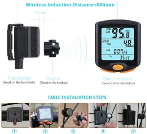 Contachilometri Digitale Impermeabile Multifunzione per Bicicletta con Cronometro Cablato e <span class=keywords><strong>Computer</strong></span> Elettronico Intelligente - Product Image 5