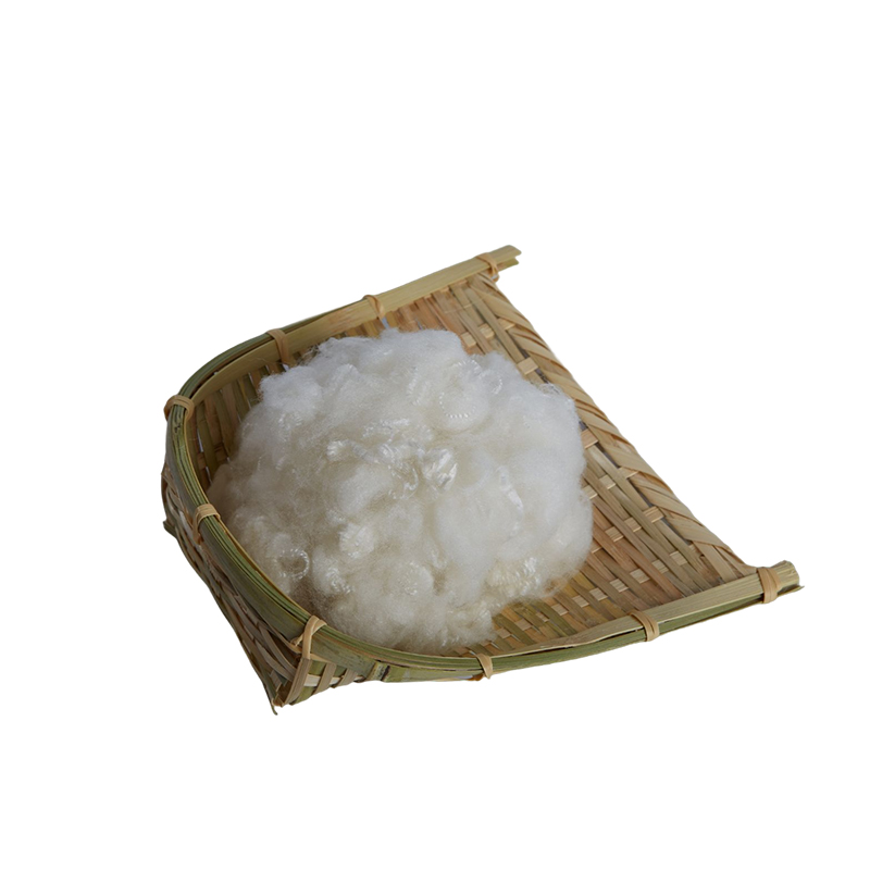 100% Recycled Solid Polyester 7D 51mm Siliconized Flame Retardant Staple Fiber Nonwoven Spinning Super Fluffy Filling Material