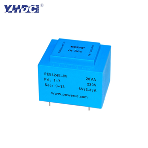 Transformador de CA Monofásico de Plástico de la Serie EI, Reductor de Voltaje, Entrada 220-230V, Salida 6V/7.5V/9V/12V/15V/18V/24V, 20VA, PE5424E-M, YHDC - Product Image 3