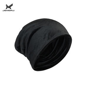 Casquette de cyclisme Jielaimei en Spandex avec cache-oreilles, noire, coupe-vent, anti-froid, style dôme, pour trajets quotidiens - Product Image 1