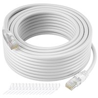 Câbles de communication Ethernet Cat6 LSZH RJ45 de couleur blanche, cordons de raccordement, 15FT 25FT de long