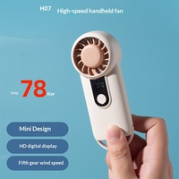 Mini ventilateur portatif 4 pouces 5 vitesses, 2000 mAh rechargeable, ventilateur de bureau portable avec affichage numérique, mini ventilateur de refroidissement portatif