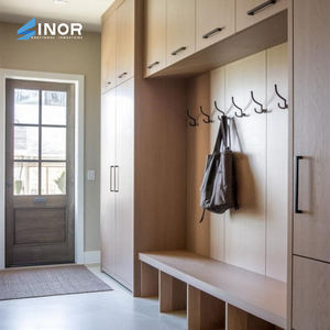 <b>Rustic</b> Black Walnut Wooden Wardrobe Freestanding Storage <b>Cabinet</b> with Hanging Rod Durable for Farmhouse Home - Product Image 3