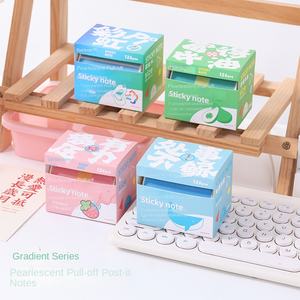 Stiker plastik PVC Pearlescent Pull-out gradien warna tinggi catatan portabel sederhana untuk pelajar - Product Image 4