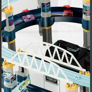 Model Train railway Cars Play set Toy Garage Tow Truck Powered Elevator Car Repair Station rampa a spirale - Product Image 3