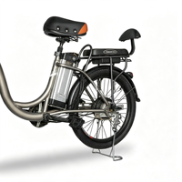 Vélo électrique Fire Spirit Bird à double siège avec écran LED de 22 pouces, suspension avant et frein à tambour pour les trajets quotidiens des adultes
