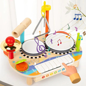 Clavier électronique multifonctionnel, support de batterie, puzzle pour enfants, jouets musicaux amusants, instruments de percussion. - Product Image 2