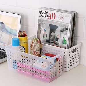 Plastic Storage <b>Basket</b> Rectangle White Transparent Blue Pink Purple Eco-Friendly Office Organizer <b>Bathroom</b> Kitchen Storage Box - Product Image 4