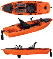 Kayak de pêche modulaire à pédales 2024, 1 place, kayak modulaire simple, design détachable en 2 sections, canoë/kayak de 10 pieds pour les lacs et les rivières
