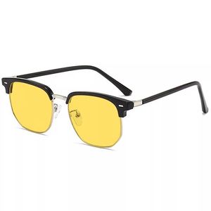 Lunettes anti-lumière bleue pour hommes, tendance, à monture large et rectangulaire, 822H, verres PC extra larges, protection anti-UV - Product Image 2