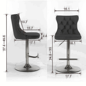 Modern Black <strong>Bar</strong> <strong>Stools</strong> <strong>Set</strong> <strong>of</strong> <strong>2</strong> Comfortable Tufted Gold Base Upholstered Back for Home Pub Kitchen Island Outdoor Hotel Use - Product Image 6