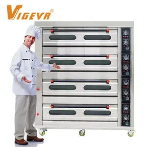 Vigevr 4 decks 16 trays gas deck oven bread baking machine for pizza baguette biscuit cookie