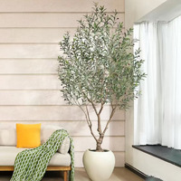 Arbre d'olivier artificiel haut de gamme personnalisé, arbre forgé, plantes vertes, décoration paysagère, décoration intérieure, salon, décorations de sol