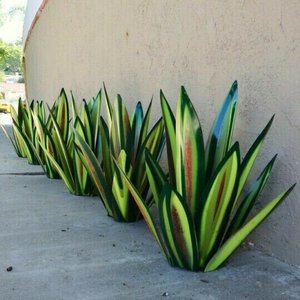 Venta al por mayor Tequila Escultura Rústica Metal Agave Planta Jardín Patio Arte Metal Tequila Adornos decoración del hogar - Product Image 2