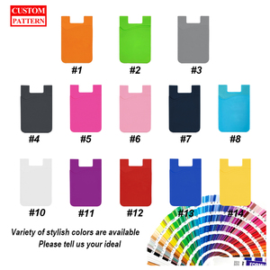 สติกเกอร์บัตรโทรศัพท์มือถือซิลิโคนโลโก้ที่กําหนดเอง ฝาครอบบัตรเครดิตขายส่ง กระเป๋าสตางค์บัตรโทรศัพท์มือถือติดคุณภาพสูง - Product Image 2