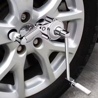 Llave Multiplicadora de Torque de Acero al Carbono Plateado, Ahorra Esfuerzo, Herramienta Portátil para Reparación de Neumáticos de Camiones y Coches, Kit de Emergencia para Vehículos, 5 Piezas Resistentes