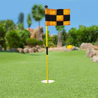 Drapeau de golf de 3 pieds, drapeaux de putting green, ensemble de drapeaux de trou de golf pour la maison, la cour, le jardin, la piste de golf, avec tige de drapeau en nylon