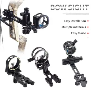 Compound Bow Sight Archery Hunting Composite Bow Arrow Aluminium Alloy 019" Optical Fiber 3/4/5/7 Pin Sight Hunting Equipment