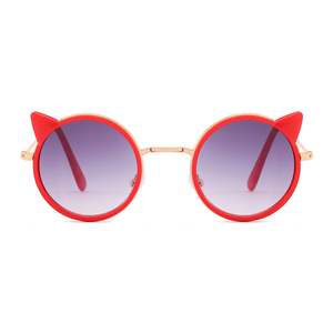 Gafas de Sol Redondas para Niñas, Diseño de Orejas de Gato, Moda 2020, Venta al Por Mayor - Product Image 5