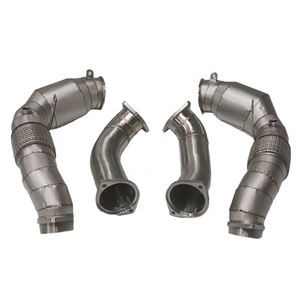 ท่อไอเสียแคทดาวน์ไพพ์สแตนเลส 304 หนา 1.5 มม. พร้อมแผ่นกันความร้อน สำหรับ S68B44A สำหรับ F95 F96 X5M X6M ปี 2023+ - Product Image 1