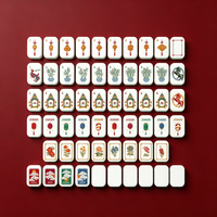 Set Mahjong Profesional Amerika 2 Lapis 160 Buah Ubin Akrilik Bertema Keberuntungan Api Perayaan, Hadiah Pesta Rumah Tangga