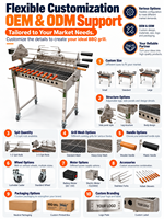 Fabricant de grills BBQ en acier inoxydable offrant un service OEM avec des configurations de broches et d'emballages personnalisées