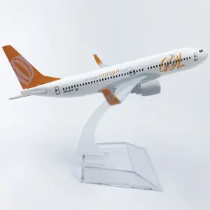 合金金属巴西Gol B737航空公司飞机模型Voegol波音737航空公司飞机模型架儿童礼物16厘米