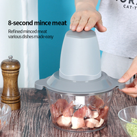 Hachoir Électrique Multifonctionnel Moulinex 2L, Mini-robot Culinaire 300W pour Viande, Légumes et Aliments, Idéal pour Cuisine Domestique