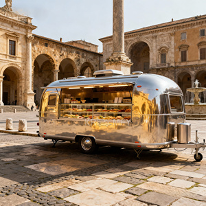 2025 <b>Large</b> Stainless Steel <b>Bbq</b> Food Truck With Full Kitchen Foodtruck Trailer Pizza Cart - Product Image 4