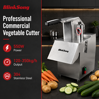 Coupe-légumes commercial BlinkSong en acier inoxydable 304, trancheuse, râpeuse et hachoir multifonction pour restaurant, robot culinaire professionnel