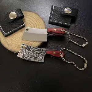 Mini Damascus Zakmes Kleine Chef-Kok Messen Hakmes Edc Set Met Schede Kleine Dingen Voor Pakketopener Briefopener