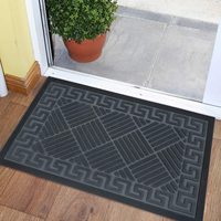 Tapis de porte extérieur en caoutchouc moderne, lavable et économique, pour entrée, imperméable, en polyester, grand format, antidérapant, pour intérieur/extérieur