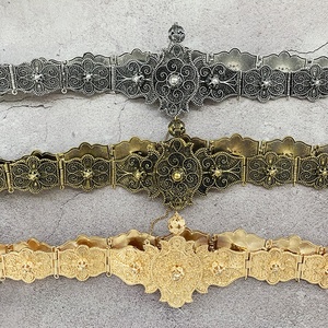<span class=keywords><strong>Ceinture</strong></span> Chaîne en Strass de Luxe Marocaine Rétro pour Robe de Mariée, <span class=keywords><strong>Ceinture</strong></span> Métallique Réglable pour <span class=keywords><strong>Caftan</strong></span> de Mariée, Vente en Gros Usine - Product Image 1
