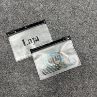 Pochette zippée personnalisée en PVC dépoli transparent pour bijoux (bagues, boucles d'oreilles), avec logo imprimé
