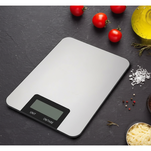 Balance alimentaire numérique intelligente en métal, outil de mesure de poids pour cuisine, gadgets électroniques domestiques, arrêt automatique, alimentation par piles, version anglaise - Product Image 1