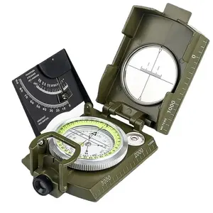 Hiking Geology Activities Metal IPX65 Waterproof Compass with Sighting Clinometer