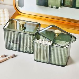 Contenedor para Hisopos de Baño, Dispensador de Bolas de Algodón/Hisopos de 3 Secciones, Organizador de Boticario con 3 Compartimentos - Product Image 5