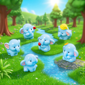 ของตกแต่งรูปช้างจิ๋ว อุปกรณ์ตกแต่งสวนเทพนิยาย ตุ๊กตาสัตว์เรซิ่นขนาดเล็ก สำหรับตกแต่งตู้ปลา DIY ของตกแต่งเค้ก ของตกแต่งรถยนต์ - Product Image 1