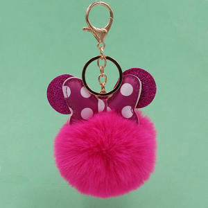 Giocattoli di Peluche all'Ingrosso, Accessori <span class=keywords><strong>Mickey</strong></span> a Pois con Fiocco, Ciondolo Creativo a Forma di Pompon per Borse e Portachiavi Auto - Product Image 5