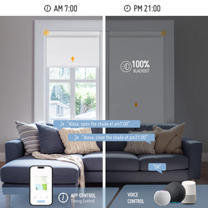 Persiana Enrollable Motorizada Doble para Ventana, Cortina Opaca para Sala de Estar, con Control Remoto Eléctrico - Product Image 5